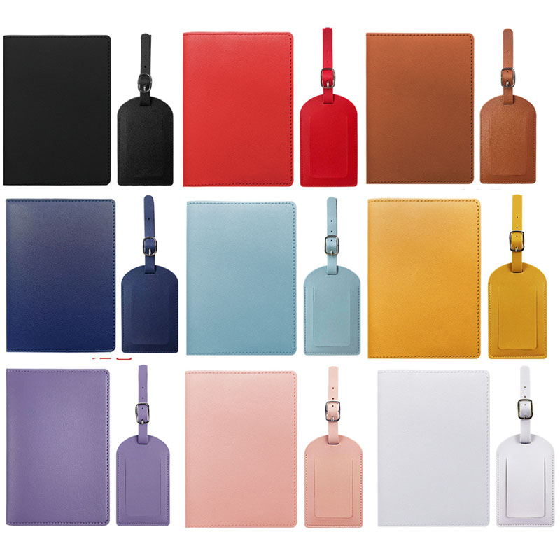 Leather Passport Cover - Travel PU Passport Cover Luggage Tags