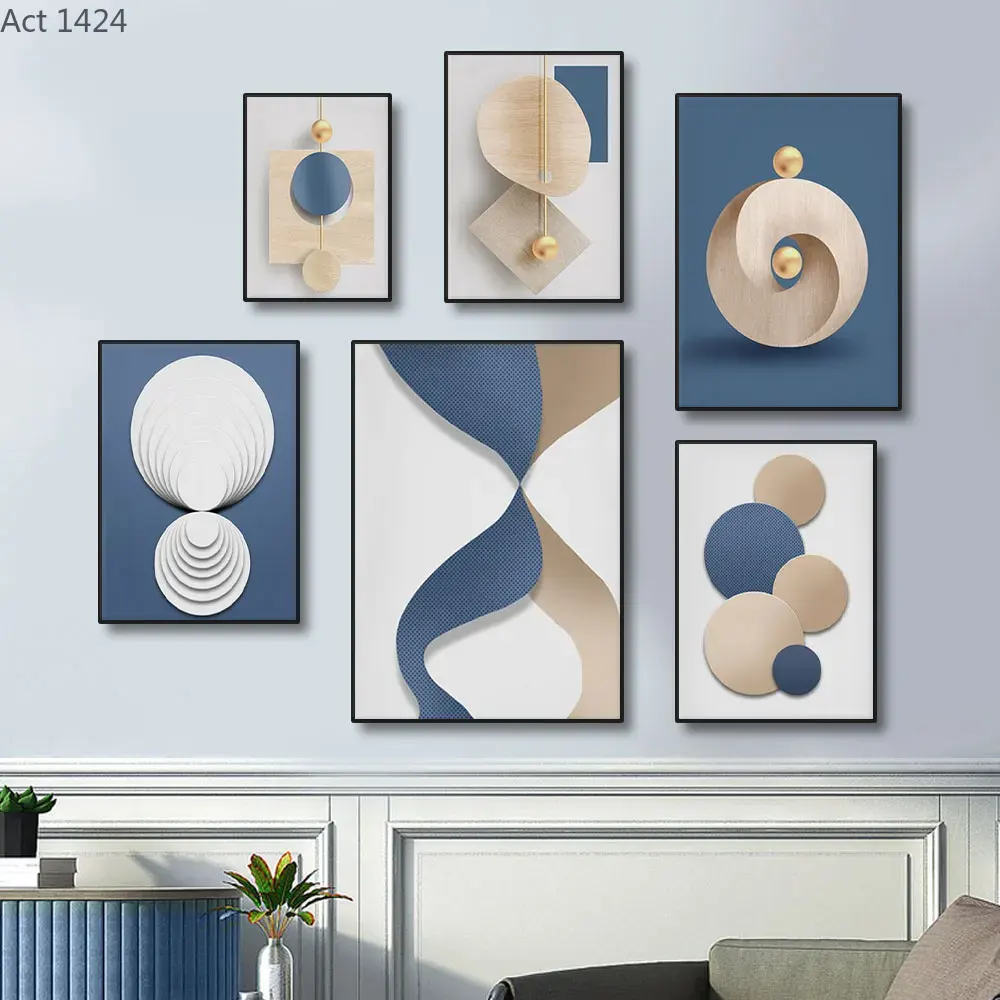 (1pc frameless)Abstract Blue W - Luxury Lifestyle Picture 评论和价格