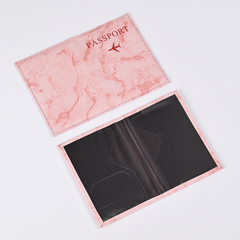 Macaron Color Marble Pattern P - Leather Passport Cover 评论和价格